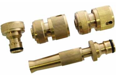 4 piece brass hosepipe connector set