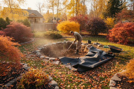 Autumn is an ideal time to build a pond in your garden and install a pond liner
