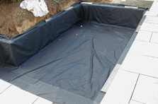 L-shaped pond liner dimensions