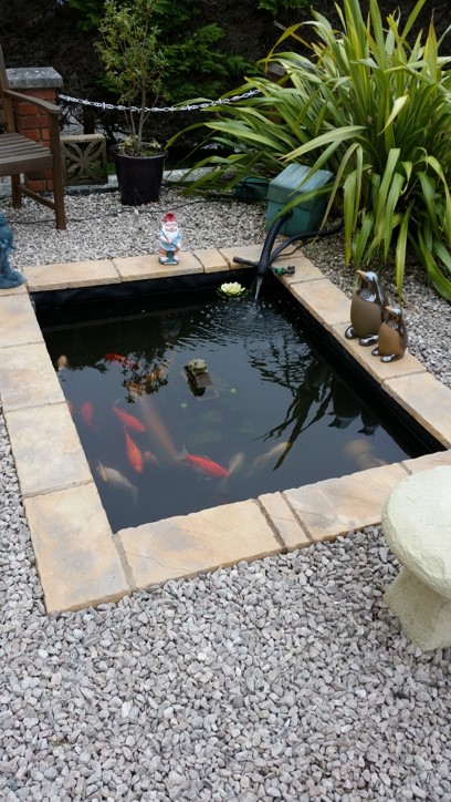 Box welded pond liner tailor made to fit into pond without folds or creases