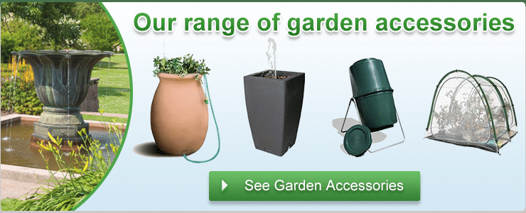 Garden accessories includes compost maker and rainwater butt as stocked by Liners Online